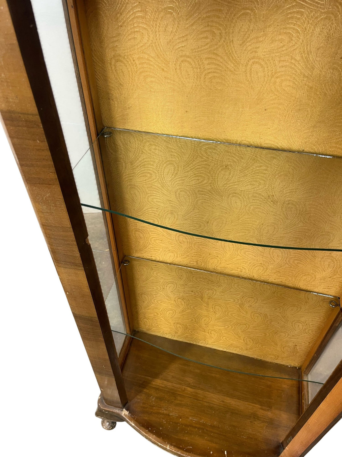 Vintage Bowfront Walnut Display Cabinet (Pre-Loved)