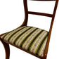 Pair Vintage Style Wooden Dining Chairs Striped Upholstered Seats (Pre-Loved)