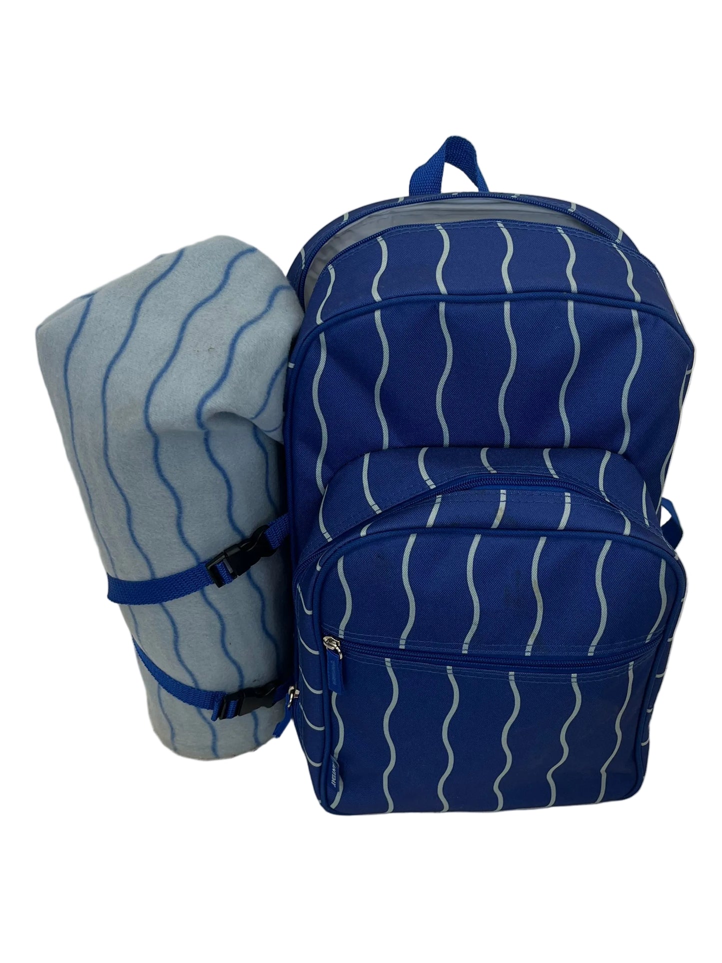 John Lewis ANYDAY Wave 2-Person Filled Picnic Cooler Backpack Bag & Rug (Pre-Loved)