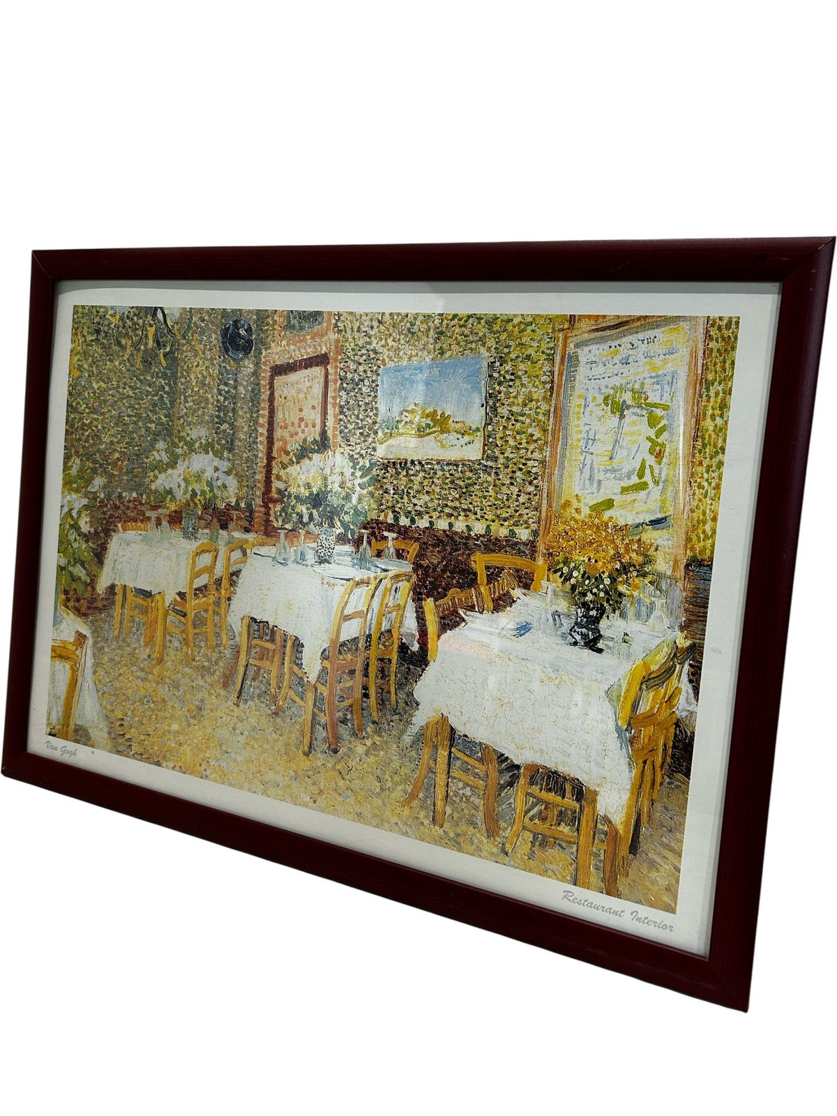 Vincent van Gogh Restaurant Interior Framed Art Print Wall Decor (Pre-Loved)