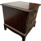 Traditional Dark Wood 3 Drawer Bedside Table Brass Handles (Pre-Loved)