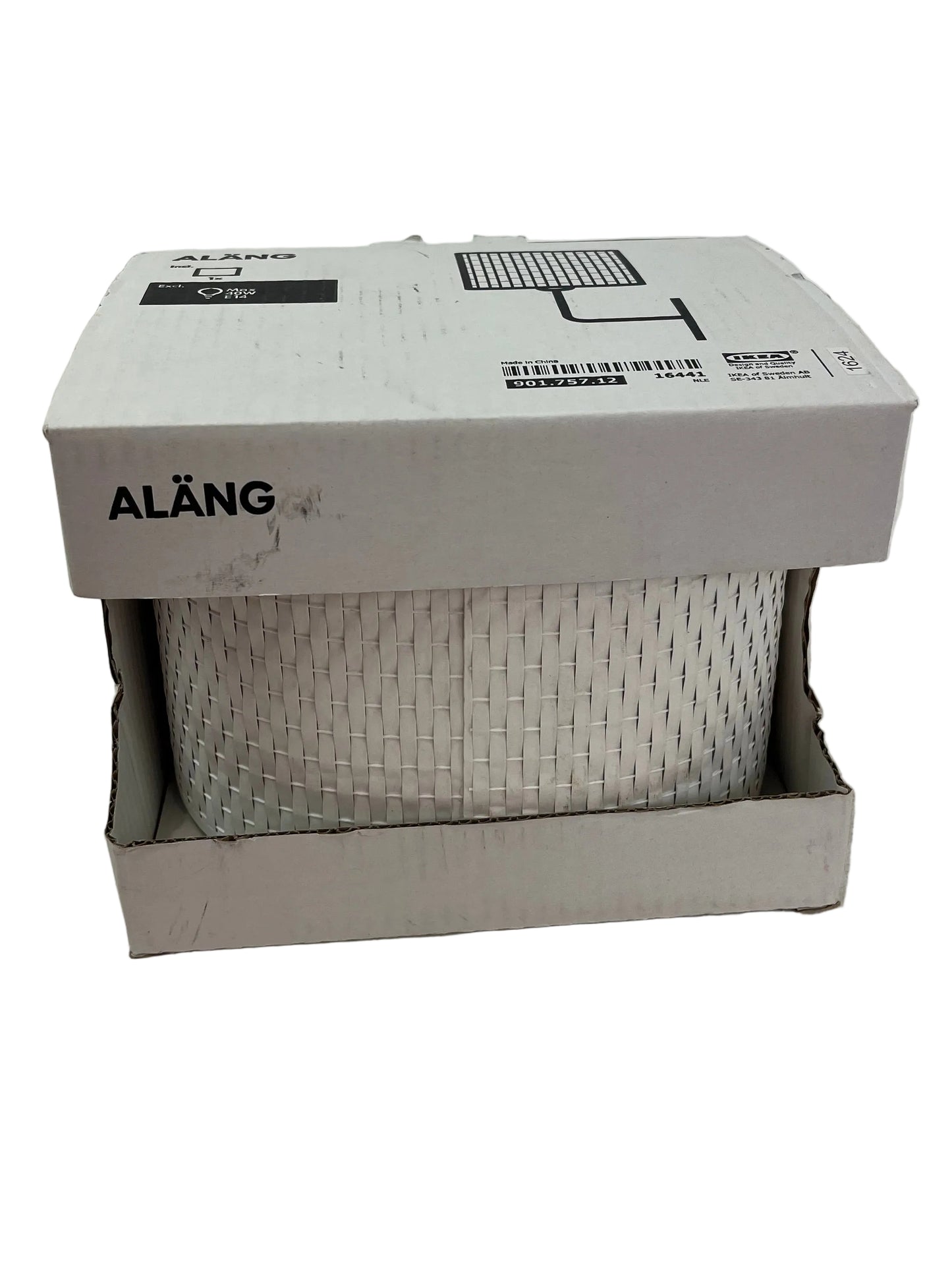 Ikea ALANG White Woven Wall Lamp (New)