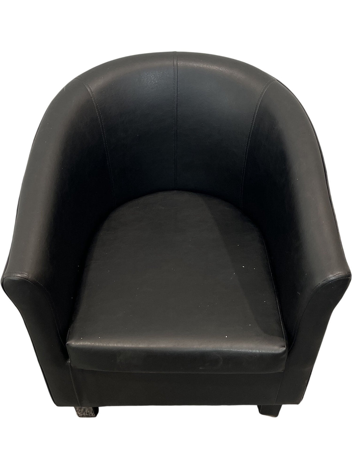 Black Faux Leather Accent Chair Armchair Upholstered (Pre-Loved)