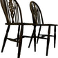 Pair of Vintage Wooden Spindle Back Dining Chairs Dark Wood Finish (Pre-Loved)