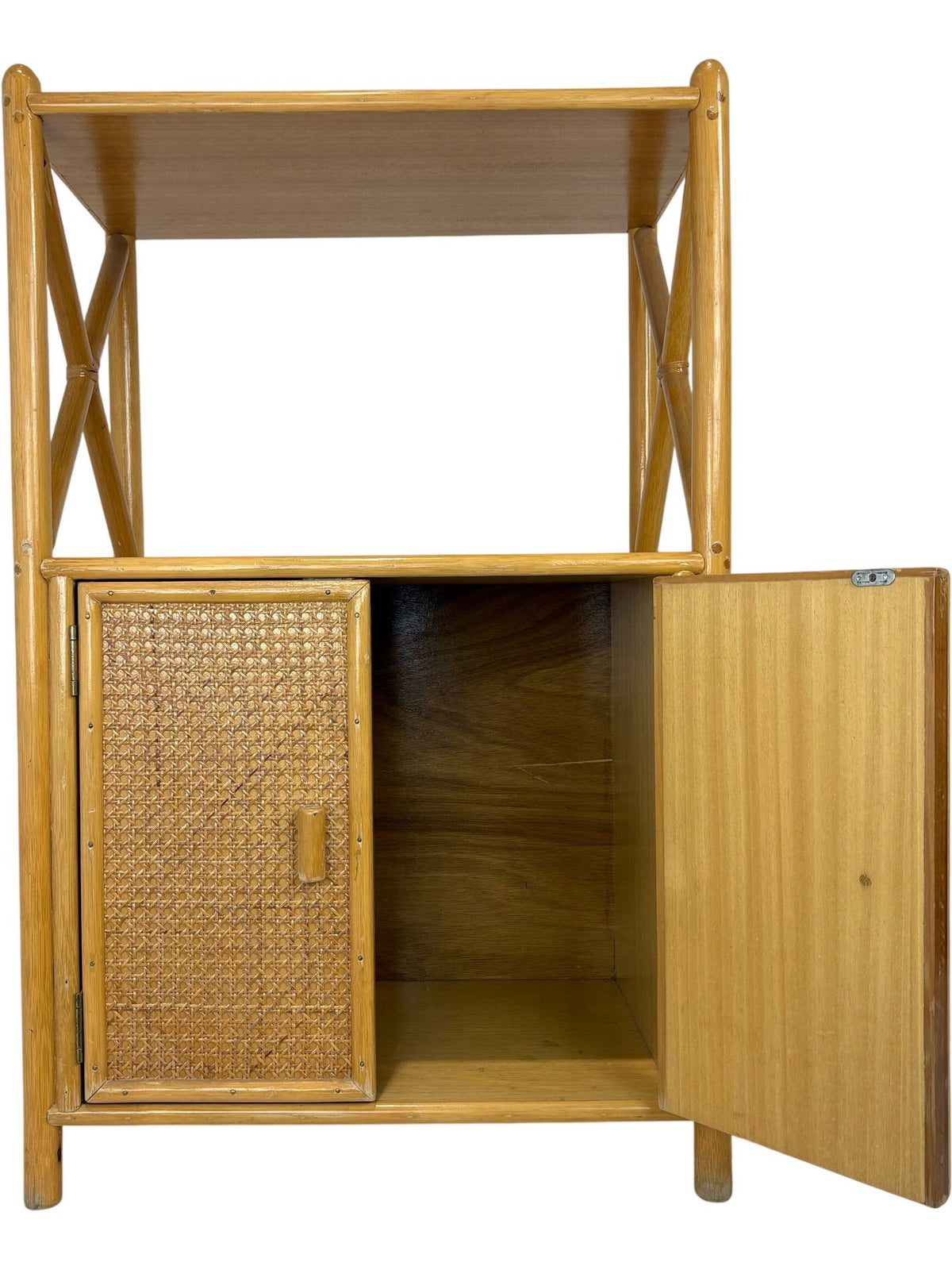 Angraves Bamboo Rattan Storage Cabinet with Open Shelf Unit (Pre-Loved)