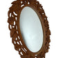 Vintage Hand-Carved Wood Oval Wall Mirror (Pre-Loved)