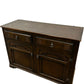 Dark Wood Sideboard with 2 Drawers 2 Door Cupboard Carved Detail (Pre-Loved)