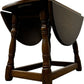 Oval Wooden Drop-Leaf Side Table with Turned Legs Traditional Style (Pre-Loved)