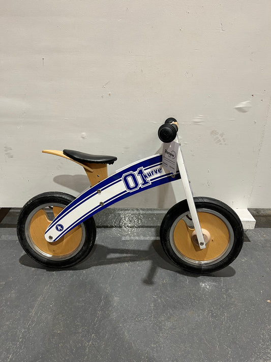 Kurve Wooden White Blue 14” Children’s Balance Bike (Pre-Loved)