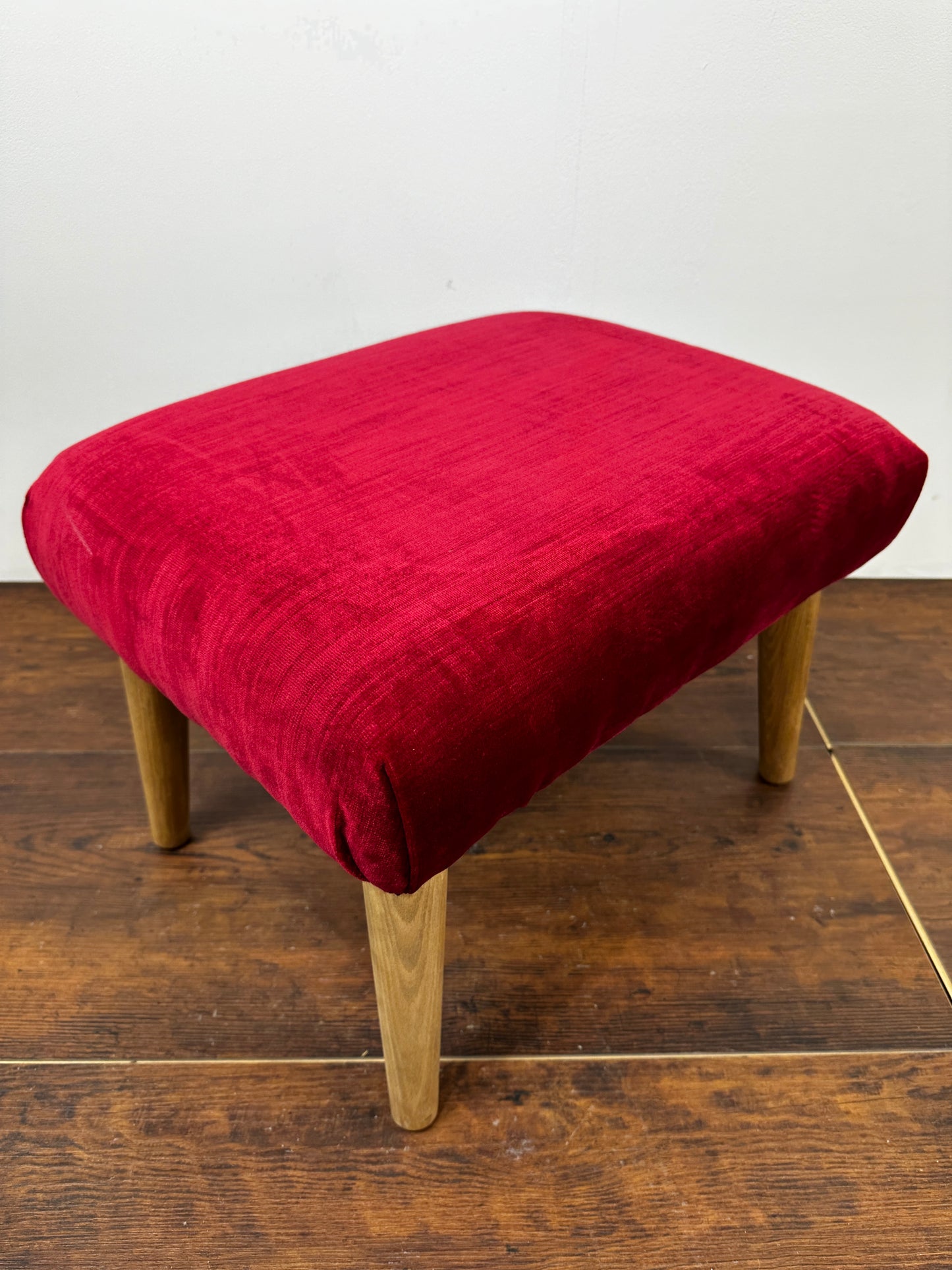 Mid Century style footstool upholstery workshop