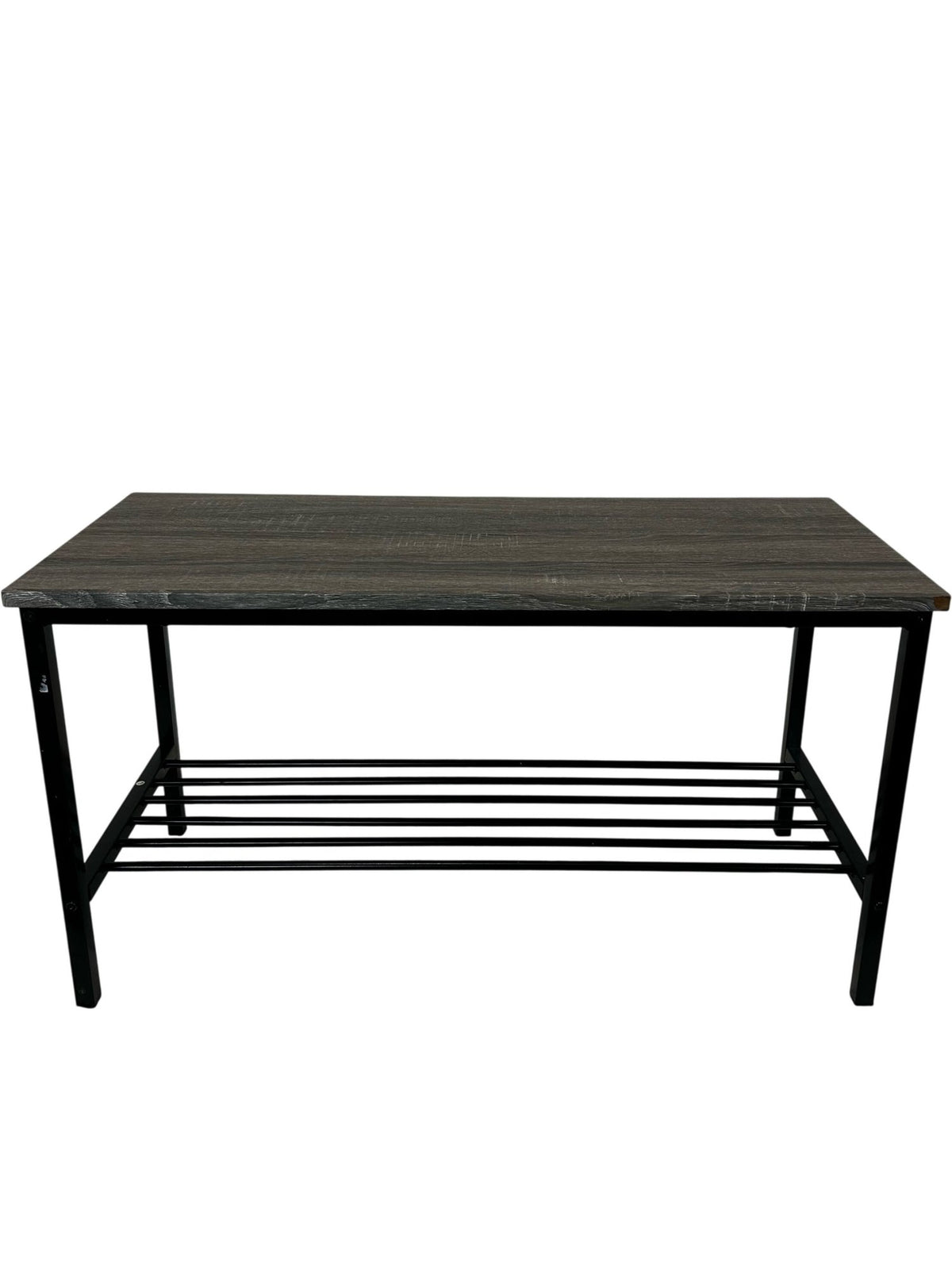 Hallway Shoe Storage Bench Wooden Top Metal Rack 85cm (Pre-Loved)