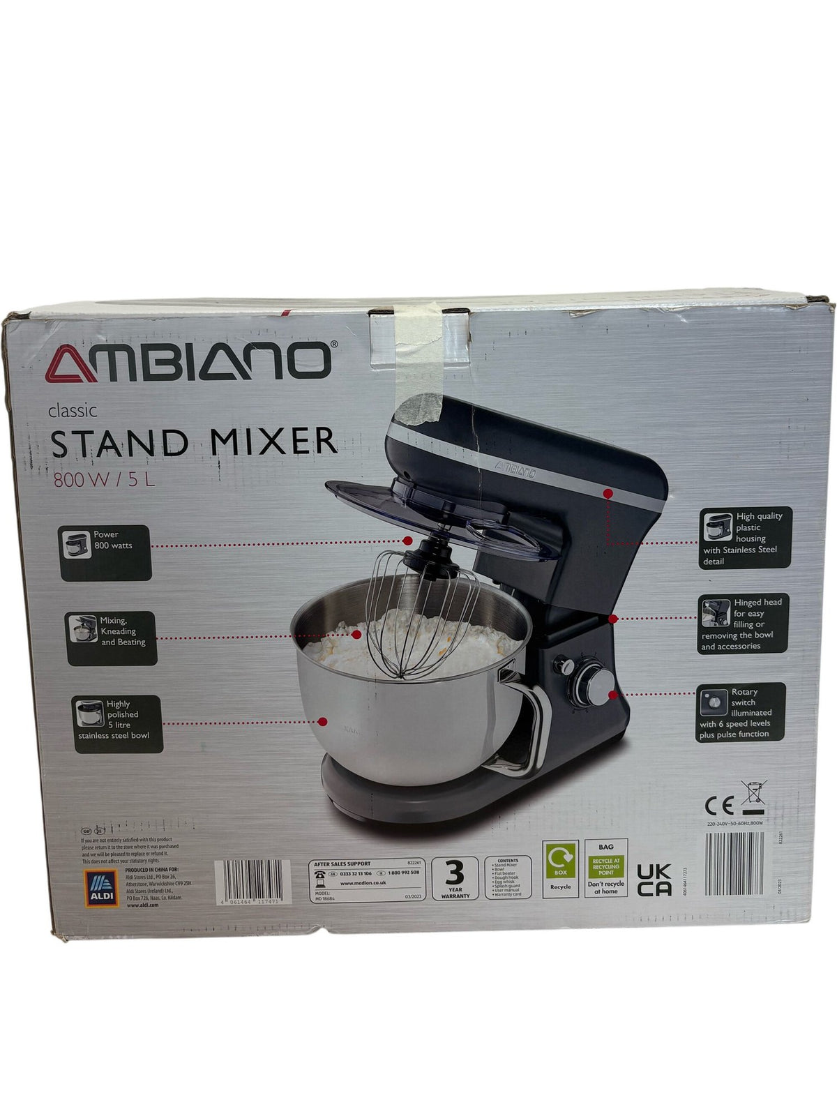 Ambiano Stand Mixer 800W 5L (Pre-Loved)