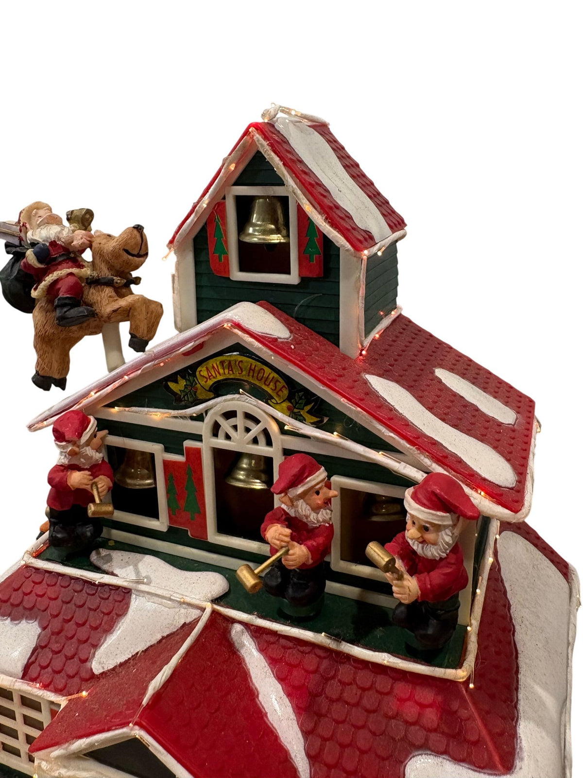 Christmas Santa's House Lighted Musical Optic Village Decoration (Pre-Loved)