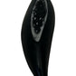 Long Wooden Decorative Bowl Tray Spiral Carved Leaf Shape Black (Pre-Loved)