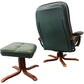 Green Leather Recliner with Ottoman (Pre-Loved)