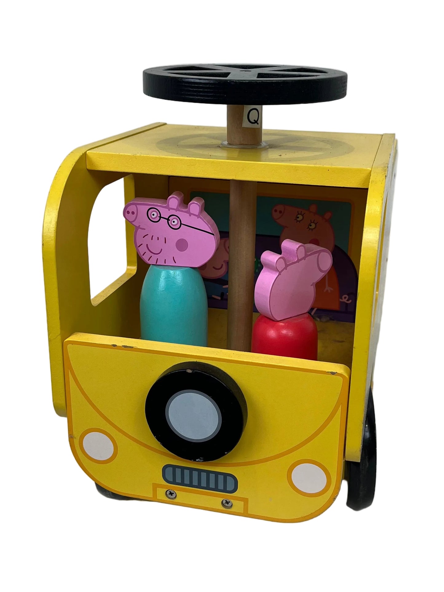 Peppa Pig Yellow Wooden Ride-On Campervan (Pre-Loved)