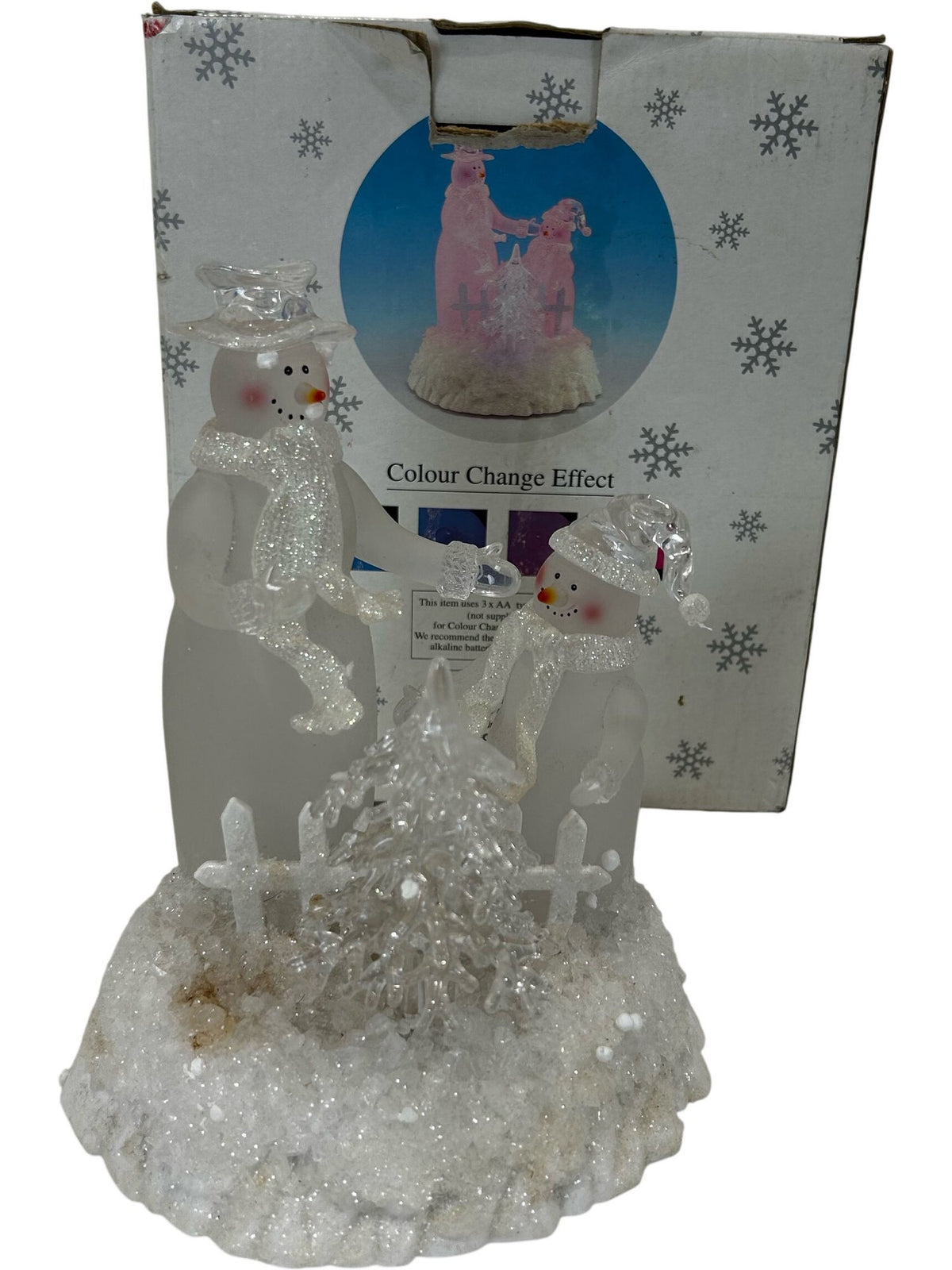 Frosted Snowman Colour Changing LED Christmas Tabletop Decoration (Pre-Loved)