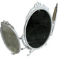 Vintage Triple Oval Vanity Dressing Table Mirror Ornate White Frame (Pre-Loved)