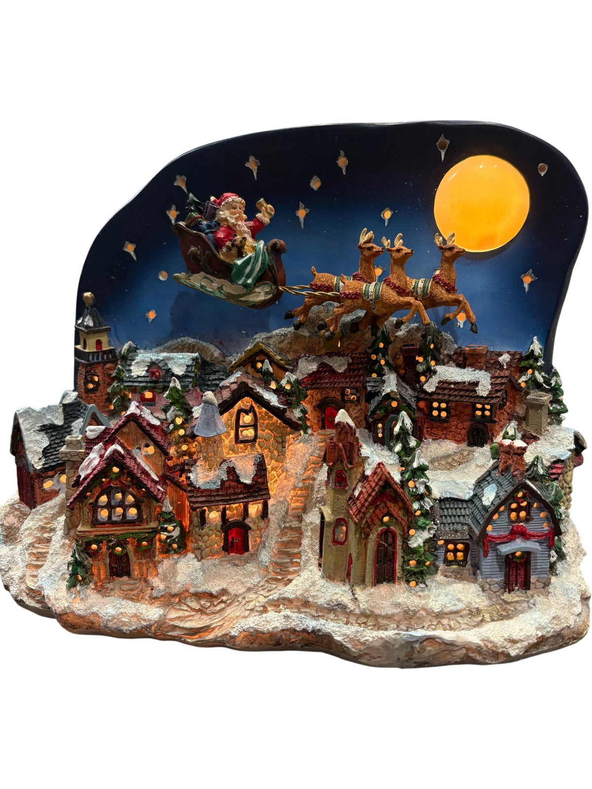 Animated Santa Scene Decoration with Moving Parts (Pre-Loved)