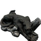 Panther Coffee Table Glass Top Black Big Cat Sculptural Base (Pre-Loved)