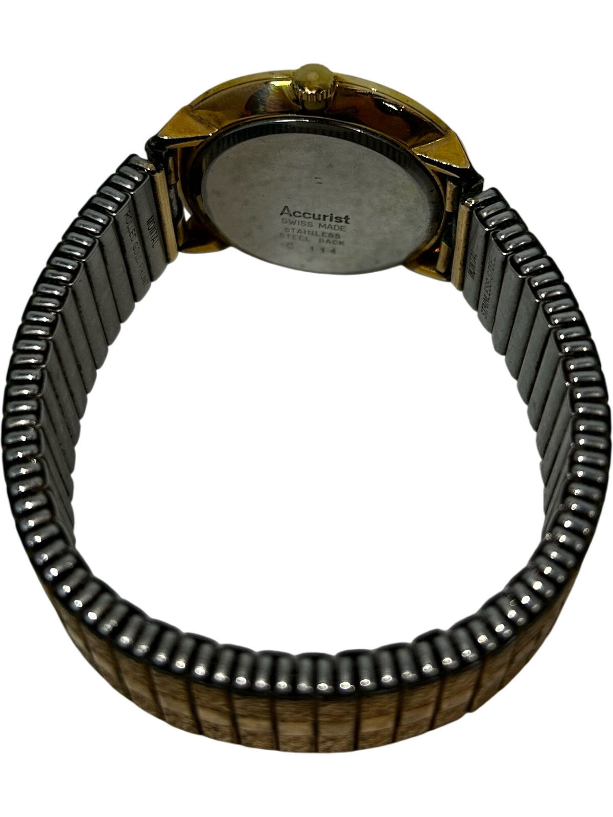 Accurist 21 Jewels Men’s Wristwatch Gold Tone Expandable Bracelet (Pre-Loved)
