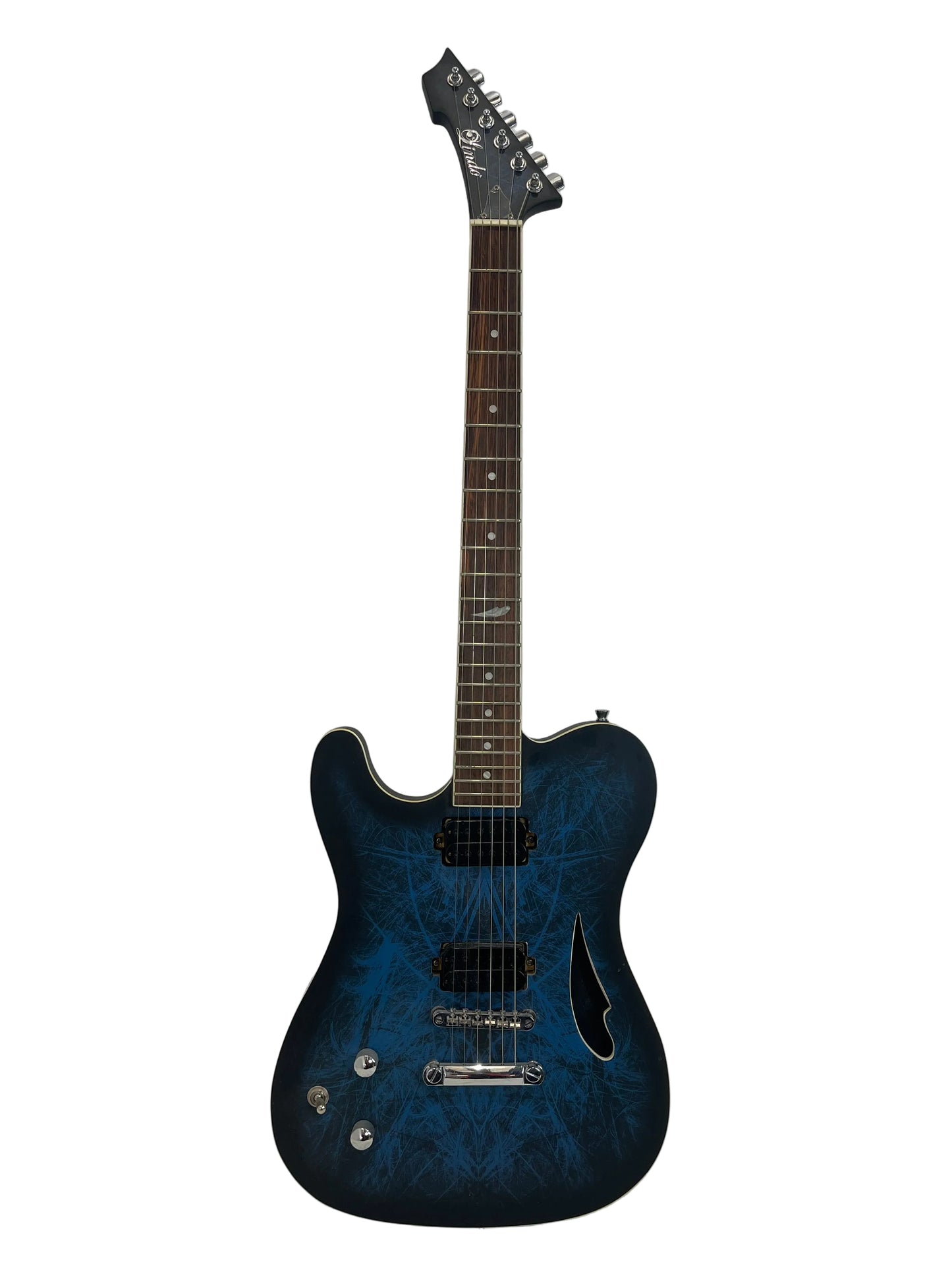Lindo Dark Defender Matte Blue Left-Handed Electric Guitar (Pre-Loved)