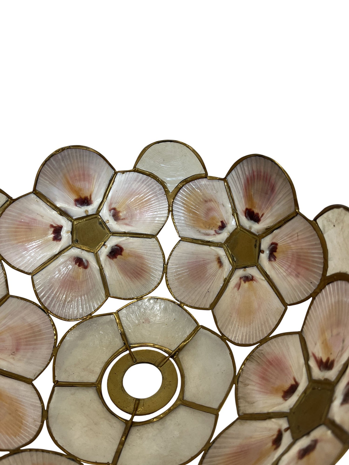 Vintage Seashell Floral Lampshade Stained Glass Style (Pre-Loved)