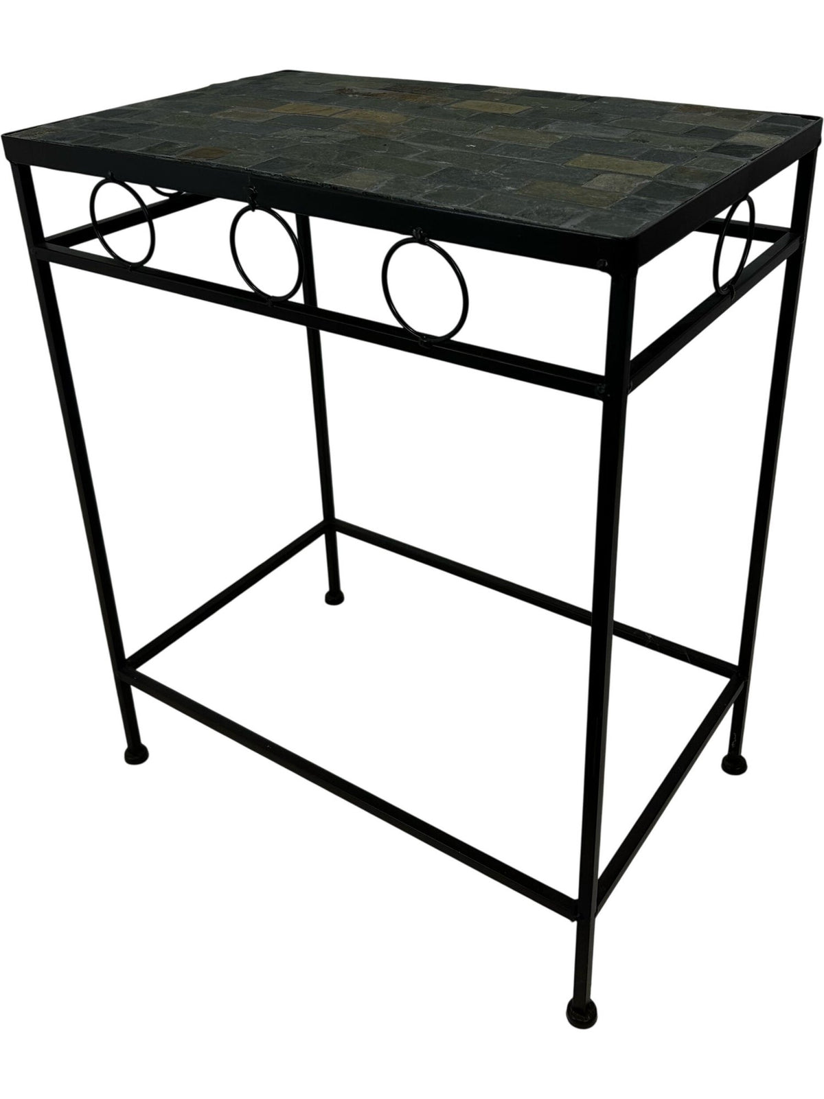 Black Metal Side Table with Mosaic Tile Top (Pre-Loved)