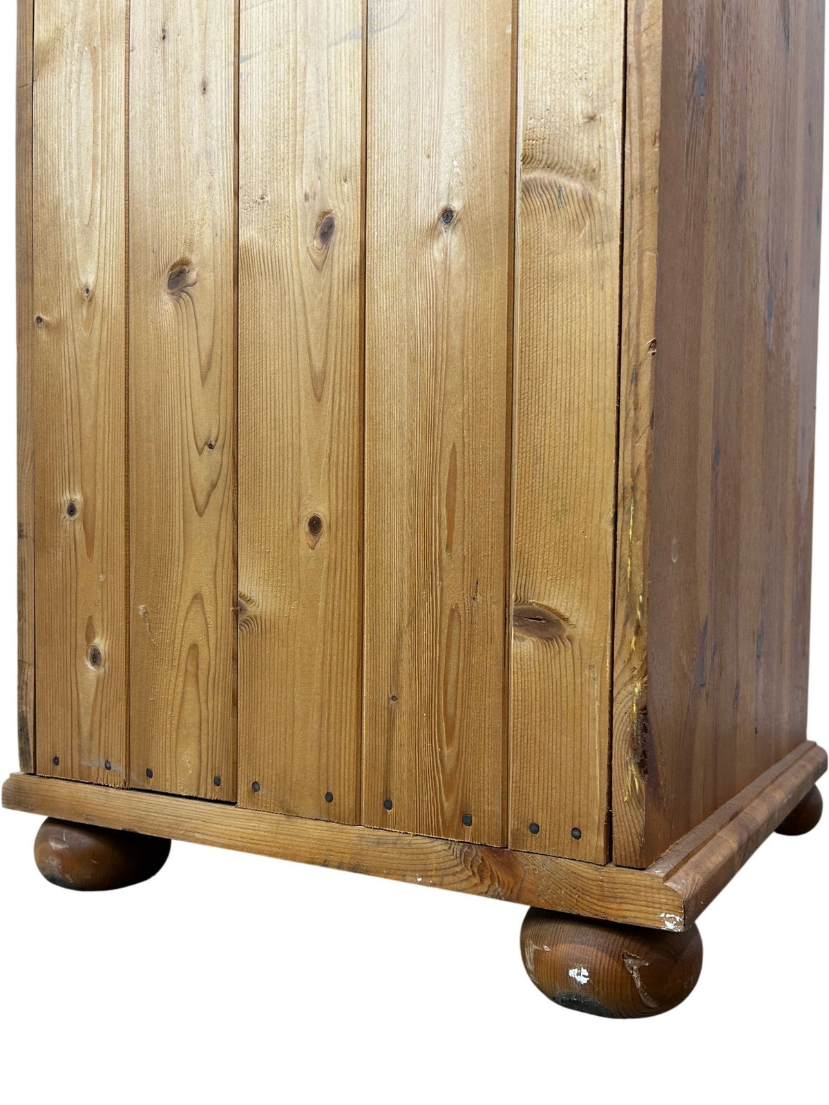 Solid Wood Pine Tallboy Chest of Drawers 4 Drawer Narrow Storage (Pre-Loved)
