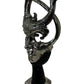 Abstract Face Sculpture Silver Black Modern Statement Decor 57cm (Pre-Loved)