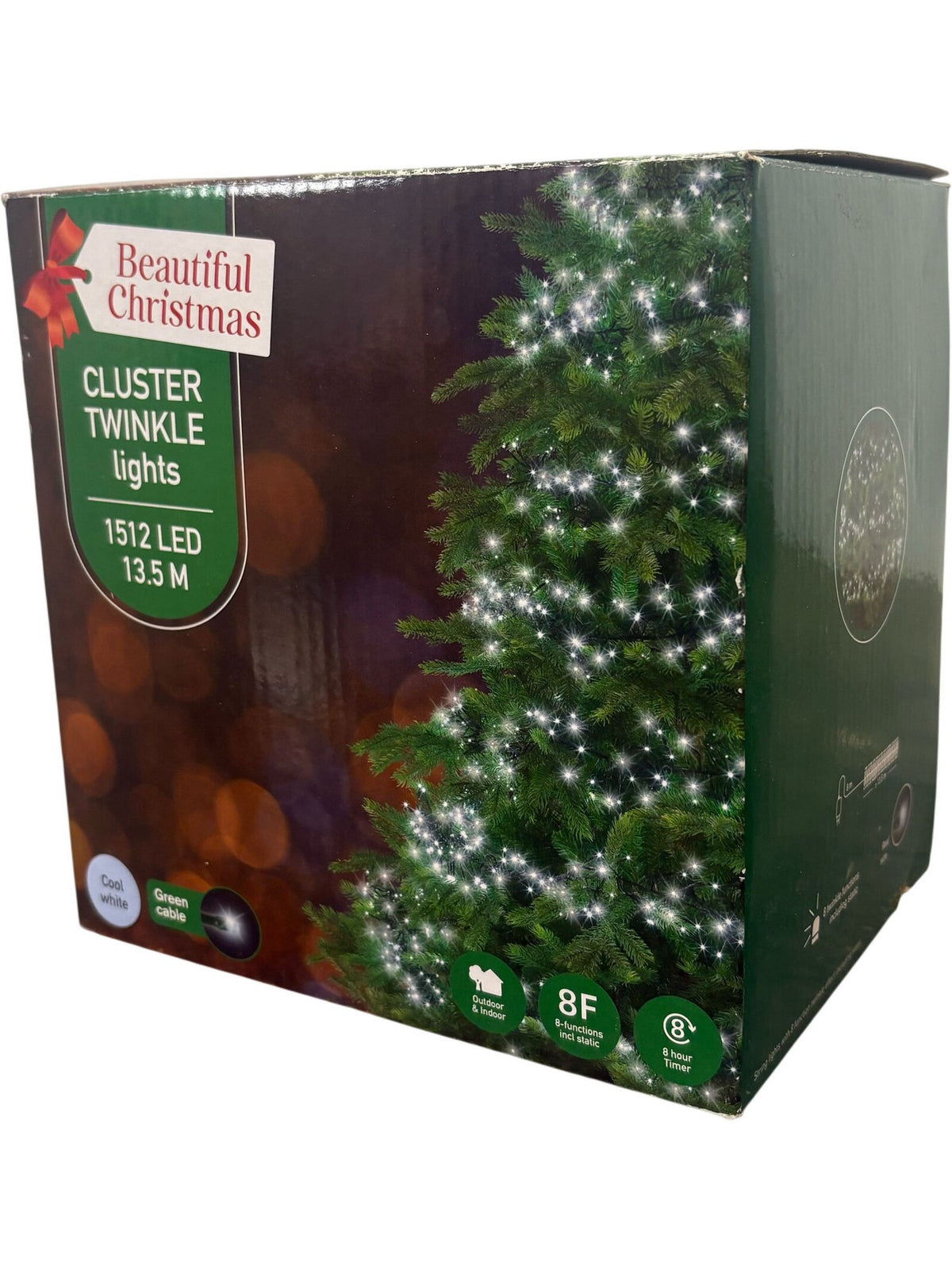 Beautiful Christmas Cluster Twinkle 1512 LED Light String 13.5m (Unused)