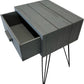 Grey One Drawer Bedside Table with Hairpin Legs (Pre-Loved)