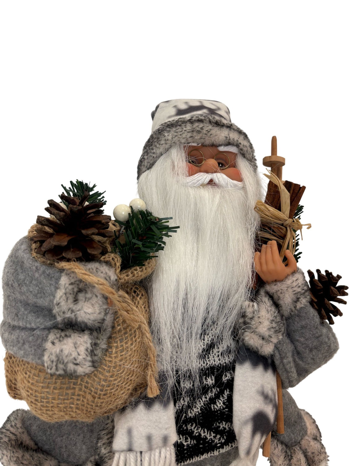Santa Claus Christmas Figurine Grey 45cm (Pre-Loved)
