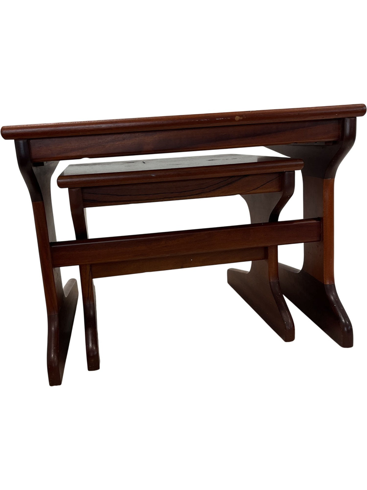 Mid Century Nesting Tables Set Solid Teak Style (Pre-Loved)