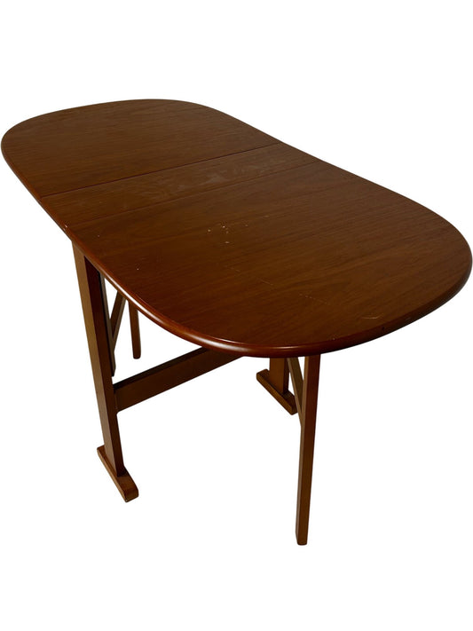Drop Leaf Folding Dining Table Compact Space Saving Wood 120cm (Pre-Loved)