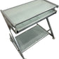 Glass Computer Desk with Keyboard Tray, Shelf & Wheels (Pre-Loved)
