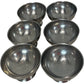 Retro Stainless Steel Bowls Set of 6 Dessert Serving Kitchenware (Pre-Loved)