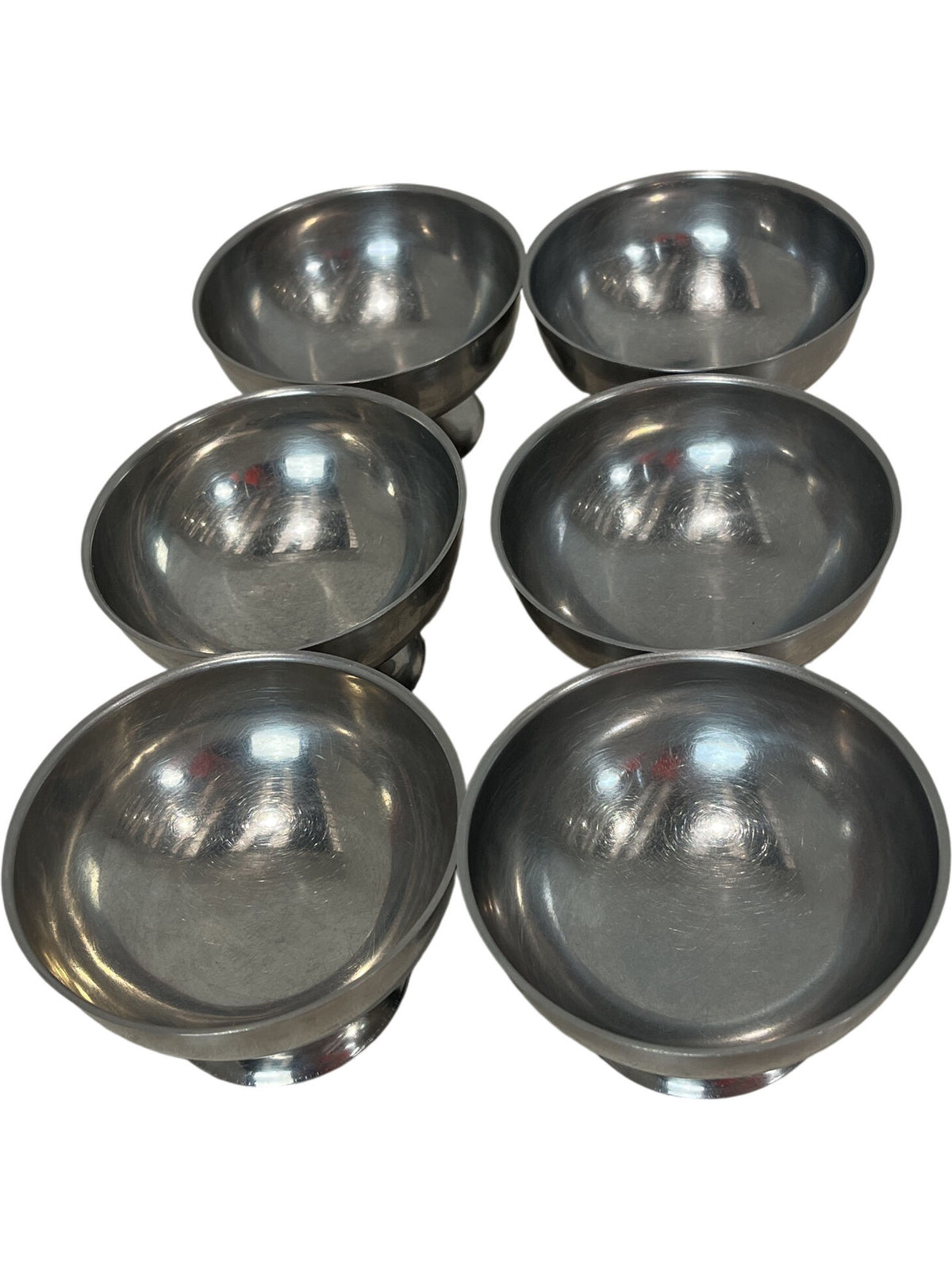 Retro Stainless Steel Bowls Set of 6 Dessert Serving Kitchenware (Pre-Loved)