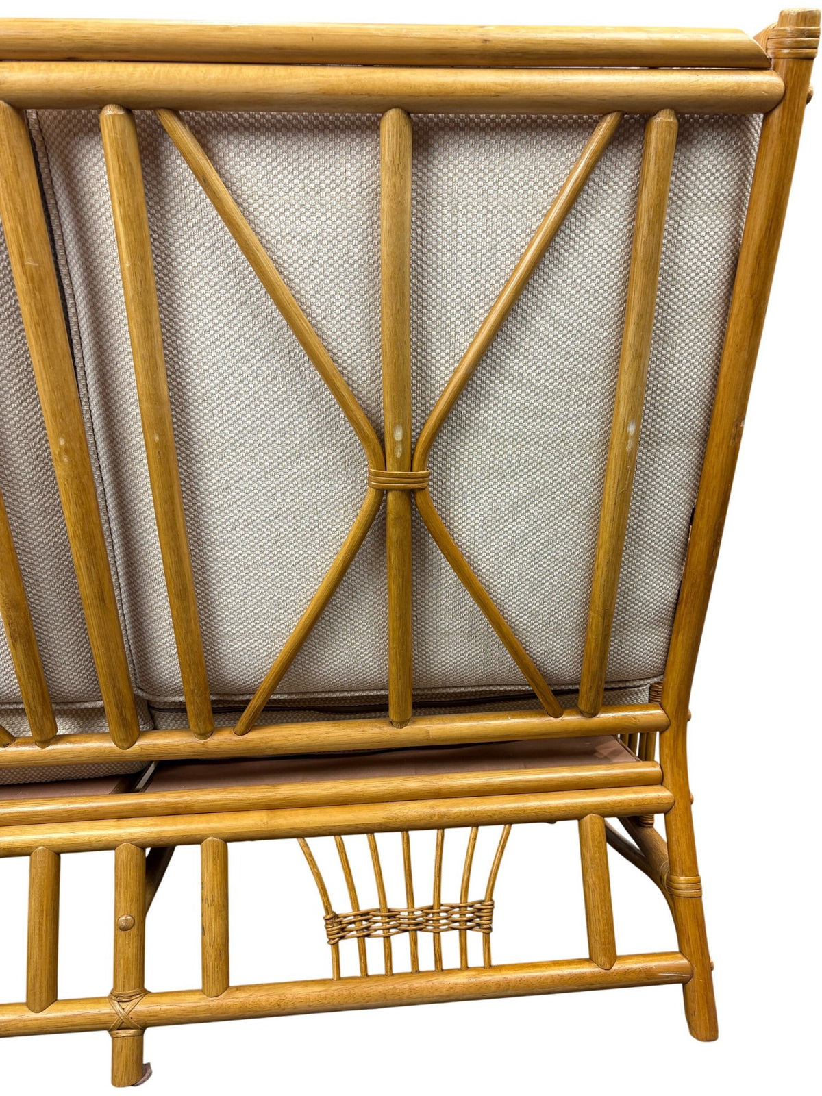 Vintage Bamboo Rattan Conservatory Sofa Two Seater Cane Frame (Pre-Loved)
