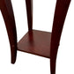 Tall Wooden Side Table Floral Drawer 2 Shelves Mahogany Finish (Pre-Loved)