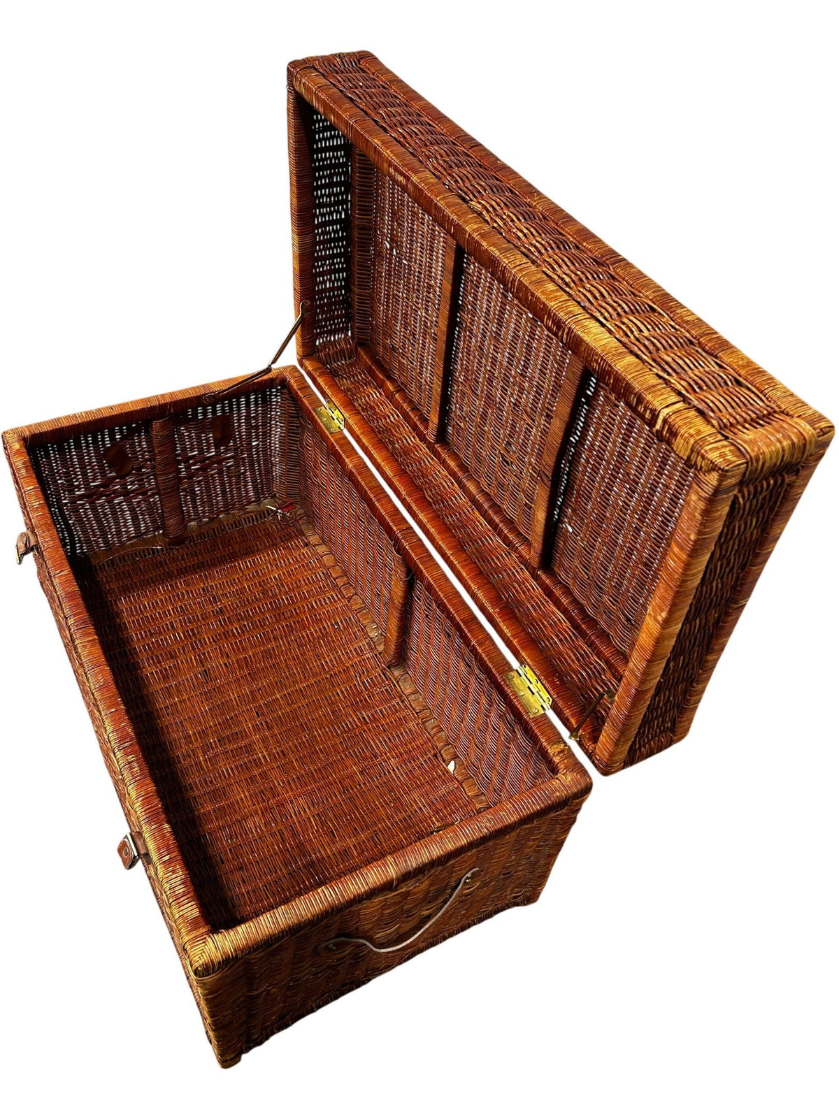 Large Wicker Storage Chest Rattan Trunk Basket with Handles 90cm (Pre-Loved)