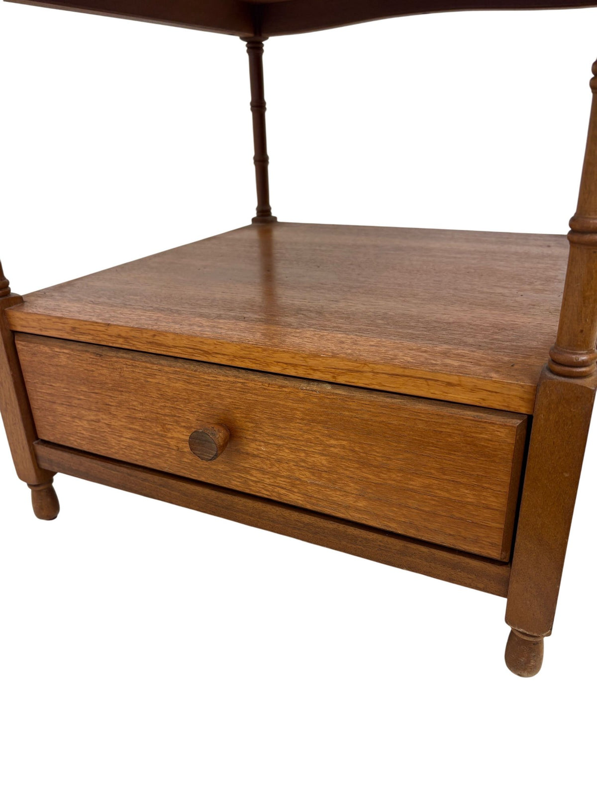 Vintage Wooden Side Table Square With Drawer (Pre-Loved)