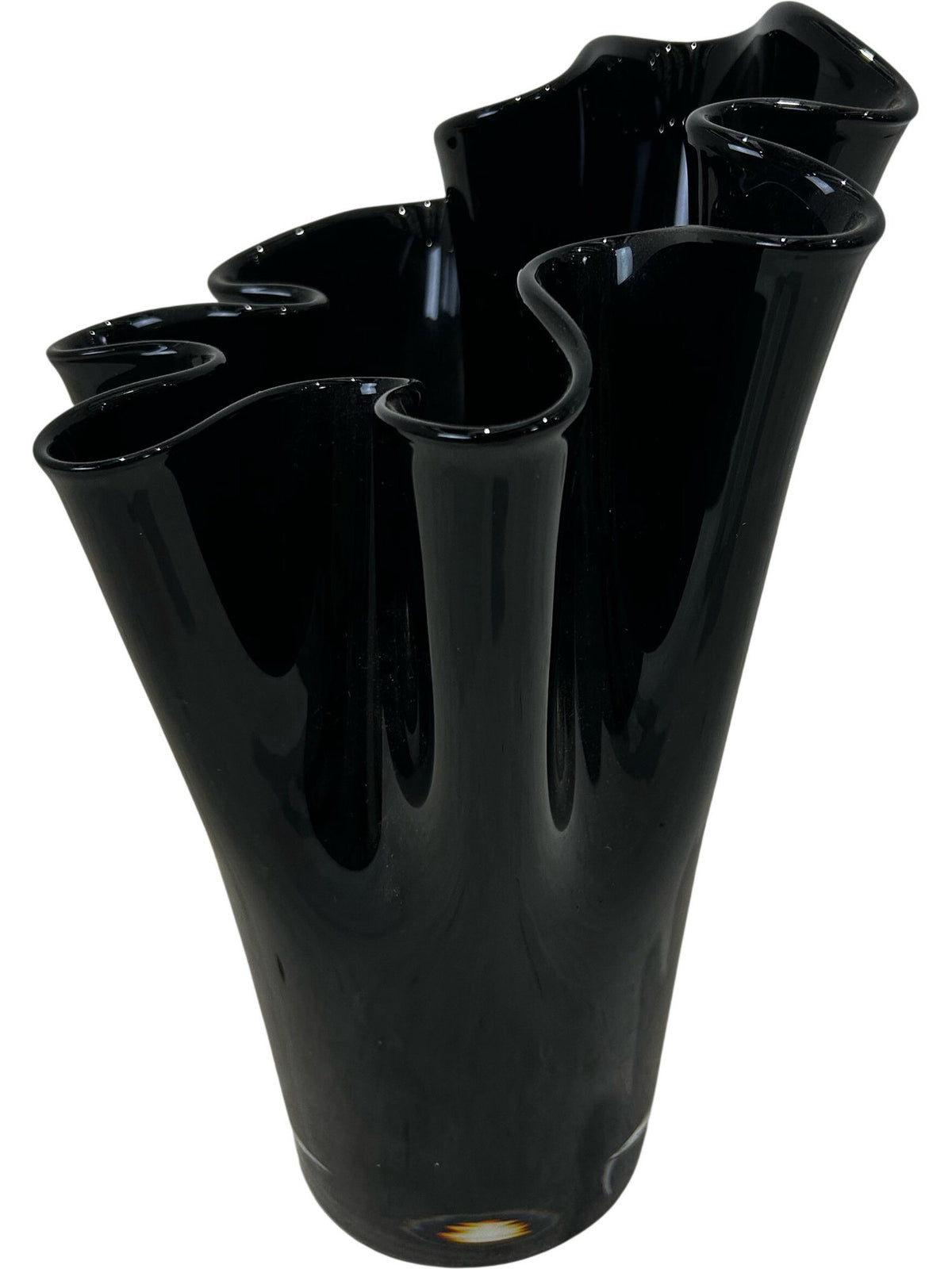 Black Glass Sculptural Vase (Pre-loved)