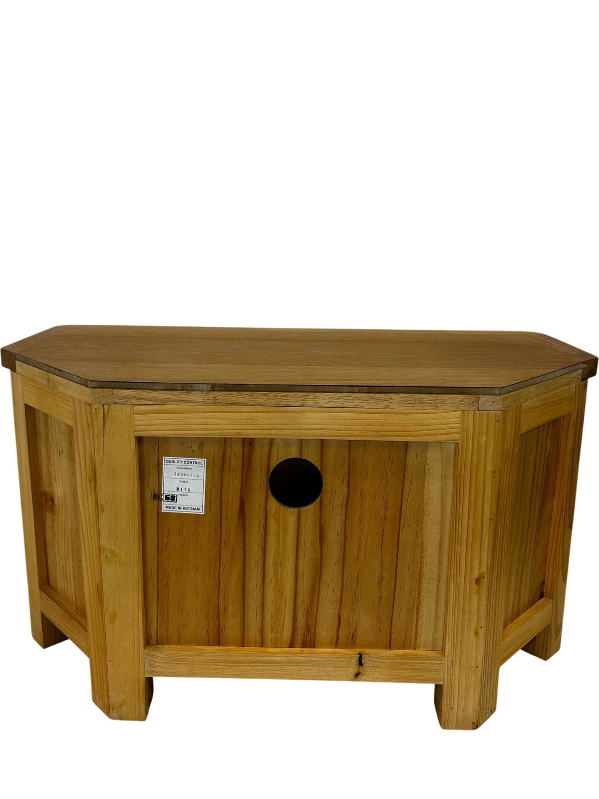 Oak Effect Corner TV Stand Media Unit Drawer Open Shelf Storage (Pre-Loved)