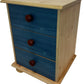 Three Drawer Wooden Storage Chest Blue Fronts (Pre-Loved)