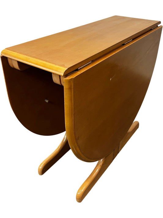 Vintage Style Oval Drop Leaf Folding Dining Table Space Saving (Pre-Loved)