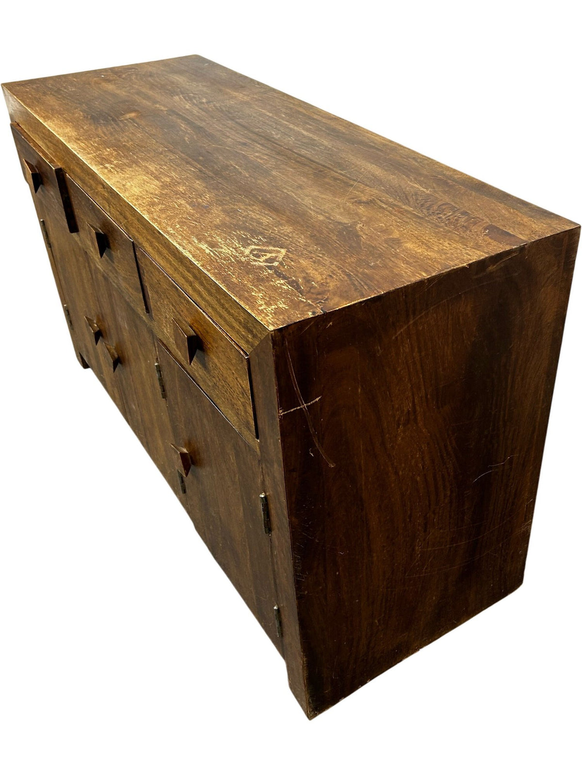 Vintage Solid Wood Sideboard with 3 Drawers & 2 Cupboards (Pre-Loved)
