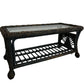 PE Rattan Garden Coffee Table Glass Top Lower Shelf Patio (Pre-Loved)
