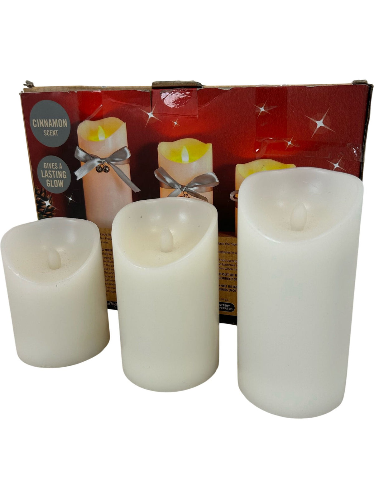 B&M Cinnamon Scent Flameless LED Candles Set of 3 (Pre-Loved)