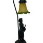 Vintage Style Figurine Table Lamp Yellow Glass Shade (Pre-Loved)